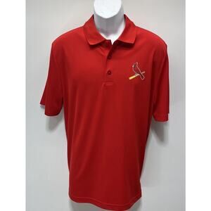 St. Louis Cardinals Mens Polo Shirt TX3 Cool MLB Red Large